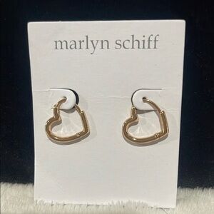 Marlyn Schiff Gold Heart Earrings